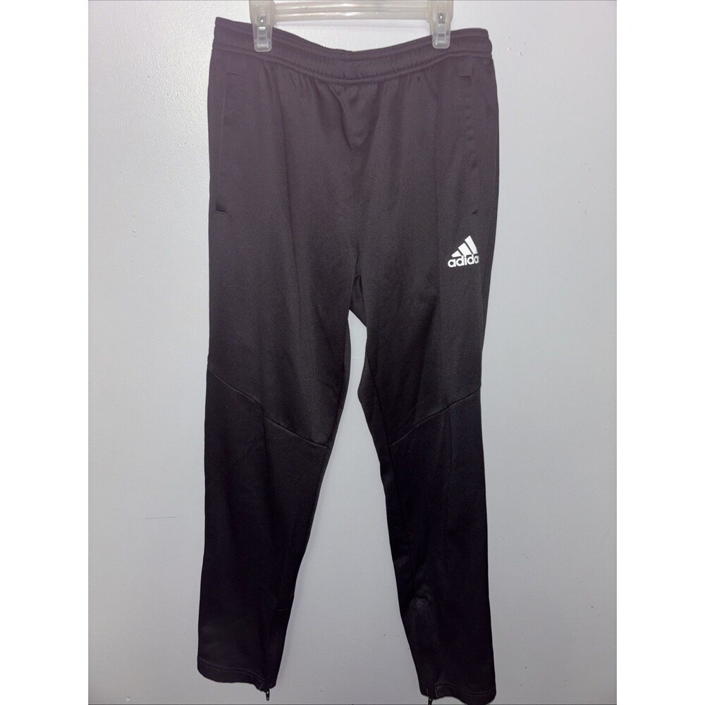 ADIDAS JOGGER TRACK PANTS Men’s Size Med  Polyester Black With drawstring .